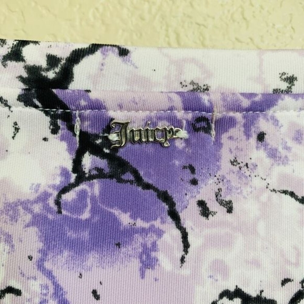 Juicy Couture purple top marble pattern Long sleeve top size M - Picture 8 of 12